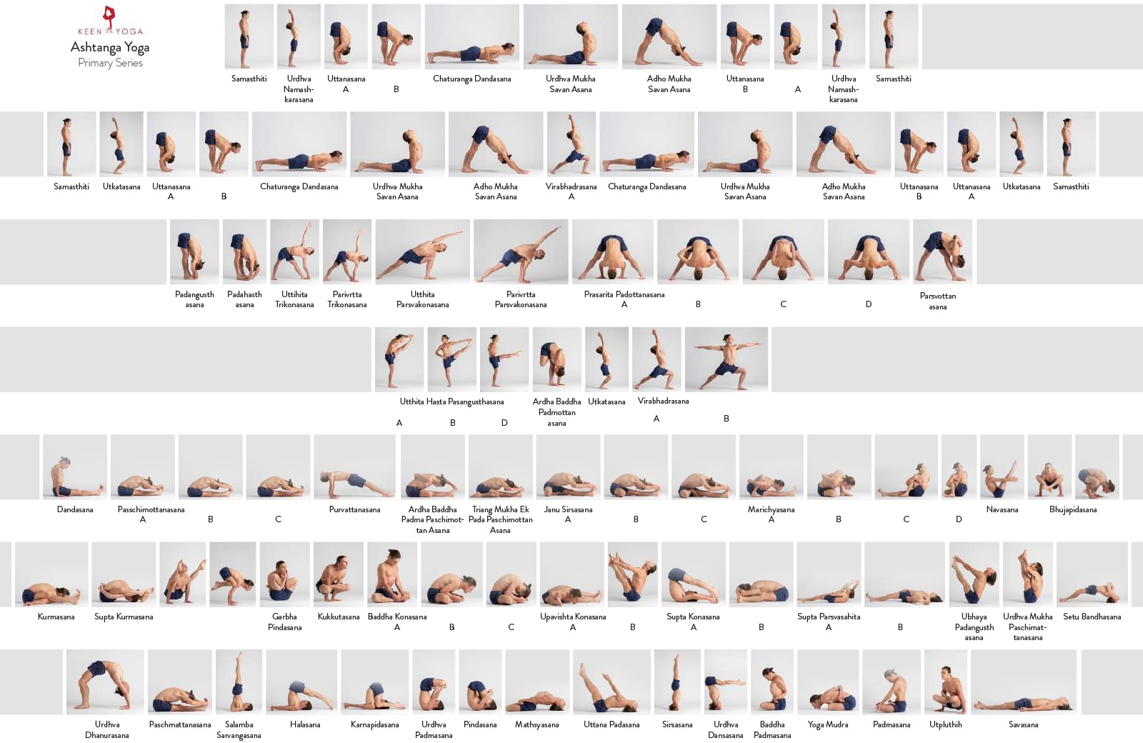 Ashtanga Vinyasa Yoga Primary Poses Series Poster 